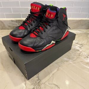 Authentic Nike Air Jordan 7 Marvin the Martian Black Red Green Mens Sz 10.5